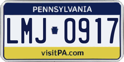 PA license plate LMJ0917