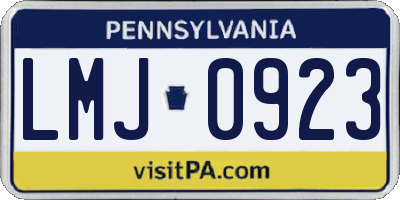 PA license plate LMJ0923