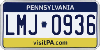 PA license plate LMJ0936