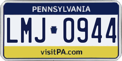 PA license plate LMJ0944