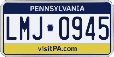 PA license plate LMJ0945