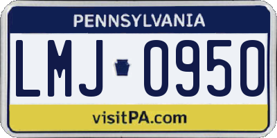 PA license plate LMJ0950