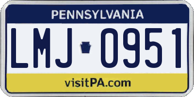 PA license plate LMJ0951
