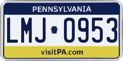 PA license plate LMJ0953