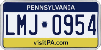 PA license plate LMJ0954