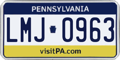 PA license plate LMJ0963