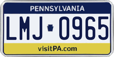 PA license plate LMJ0965