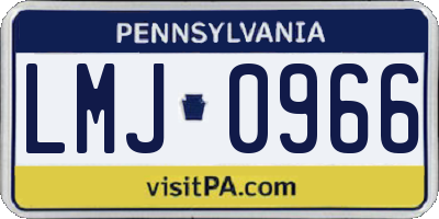 PA license plate LMJ0966