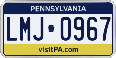 PA license plate LMJ0967