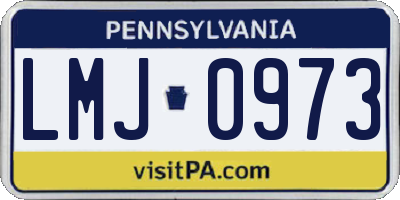 PA license plate LMJ0973