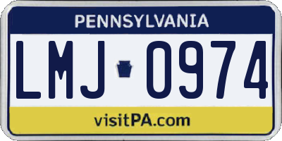PA license plate LMJ0974