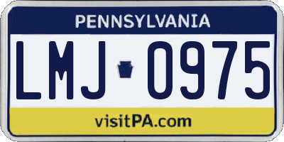 PA license plate LMJ0975