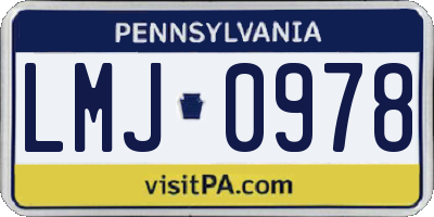 PA license plate LMJ0978
