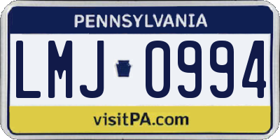 PA license plate LMJ0994