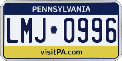 PA license plate LMJ0996