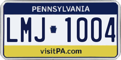 PA license plate LMJ1004