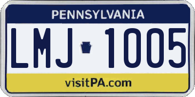 PA license plate LMJ1005
