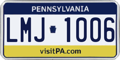 PA license plate LMJ1006