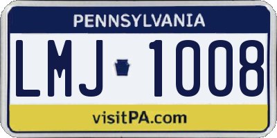 PA license plate LMJ1008