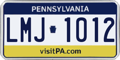PA license plate LMJ1012
