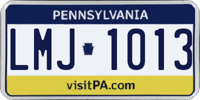 PA license plate LMJ1013