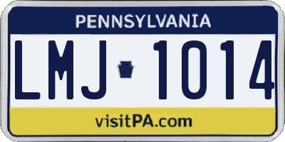 PA license plate LMJ1014