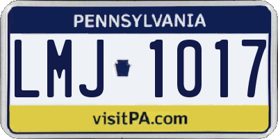PA license plate LMJ1017