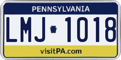 PA license plate LMJ1018