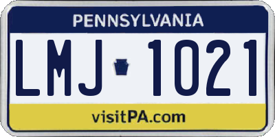 PA license plate LMJ1021