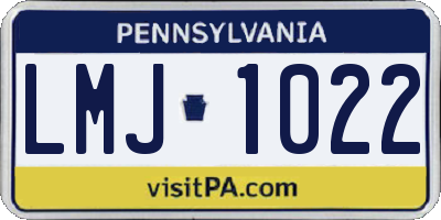 PA license plate LMJ1022