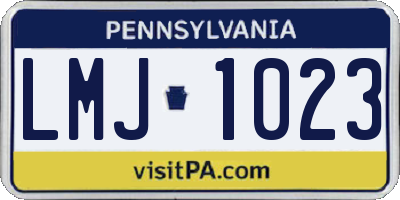 PA license plate LMJ1023