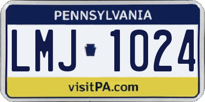 PA license plate LMJ1024
