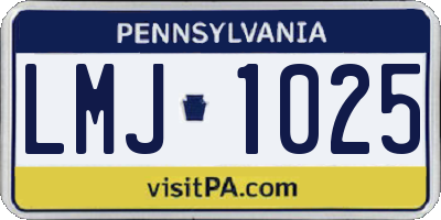 PA license plate LMJ1025