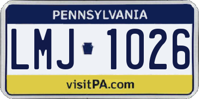 PA license plate LMJ1026