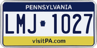 PA license plate LMJ1027