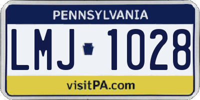 PA license plate LMJ1028