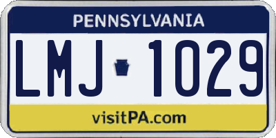 PA license plate LMJ1029