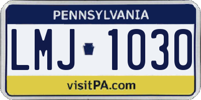 PA license plate LMJ1030