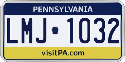 PA license plate LMJ1032
