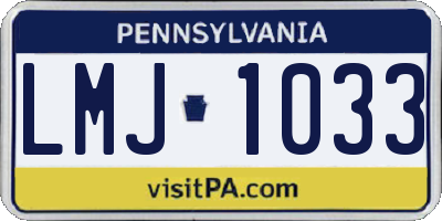 PA license plate LMJ1033