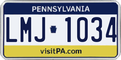 PA license plate LMJ1034