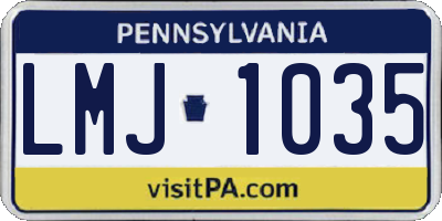 PA license plate LMJ1035