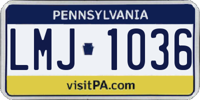 PA license plate LMJ1036