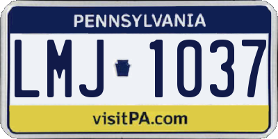 PA license plate LMJ1037