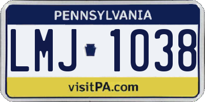 PA license plate LMJ1038