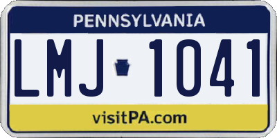 PA license plate LMJ1041