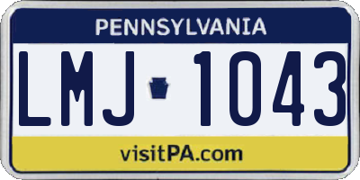 PA license plate LMJ1043