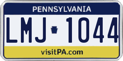 PA license plate LMJ1044
