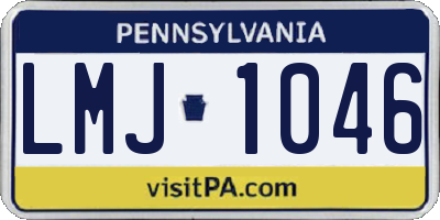 PA license plate LMJ1046
