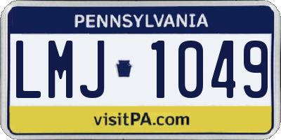 PA license plate LMJ1049